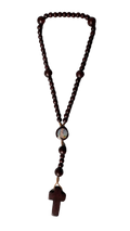 Terço Marrom de Madeira com Crucifixo