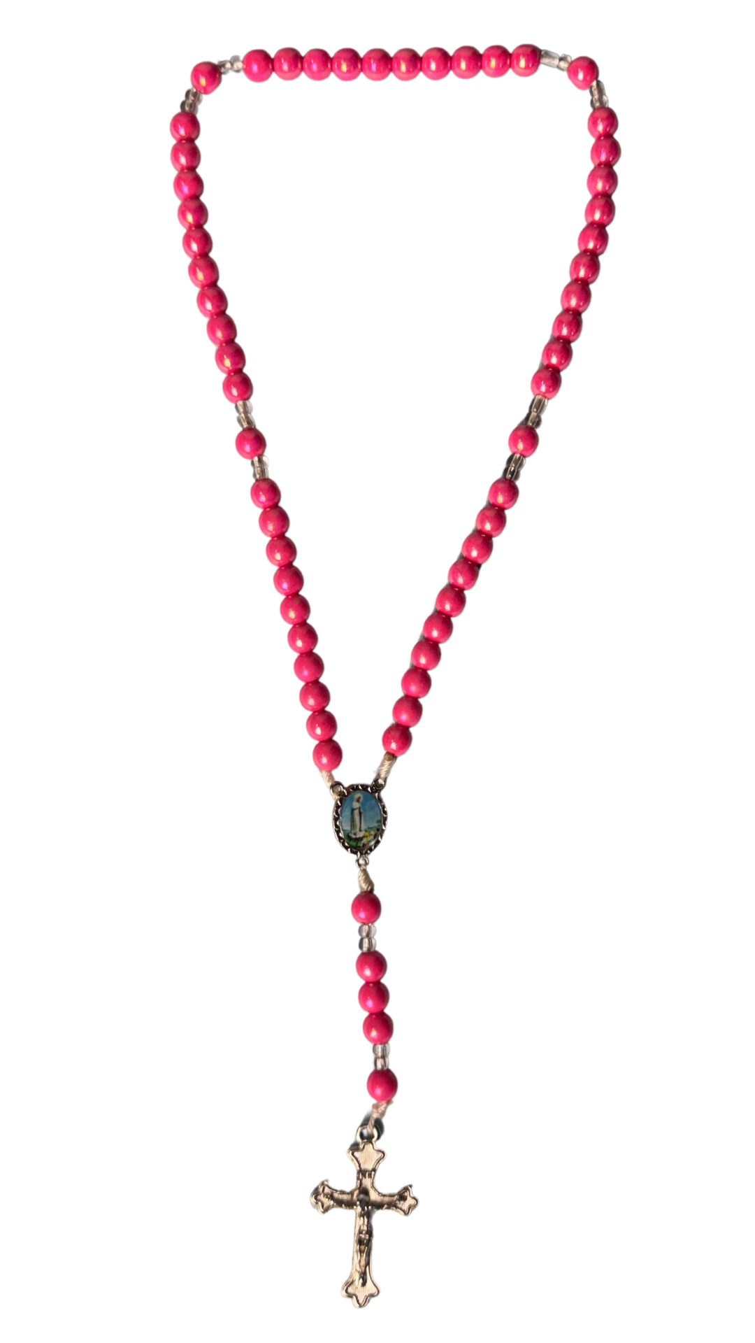 Terço Rosa com Crucifixo