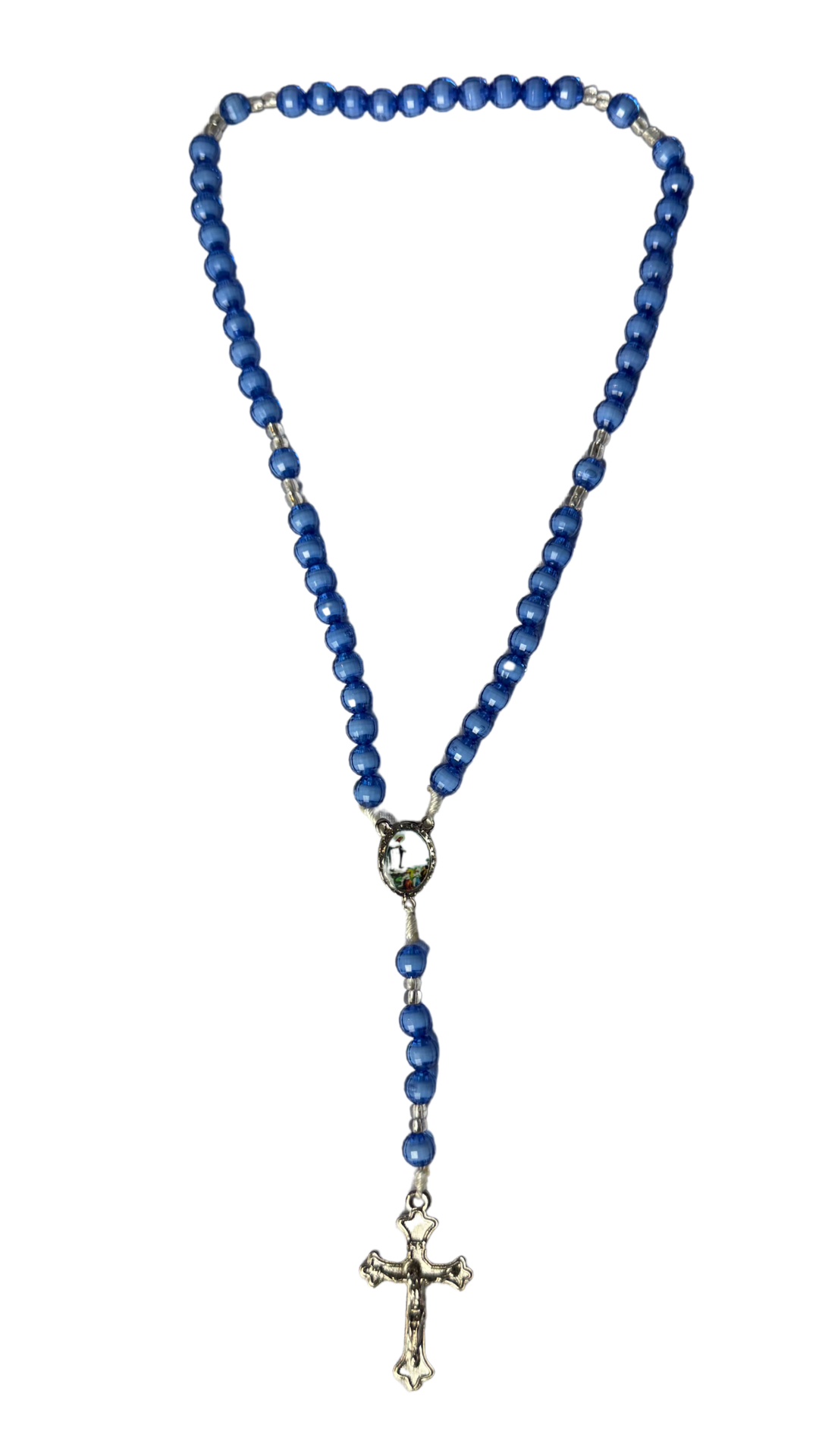 Terço Azul Nossa Senhora com Crucifixo