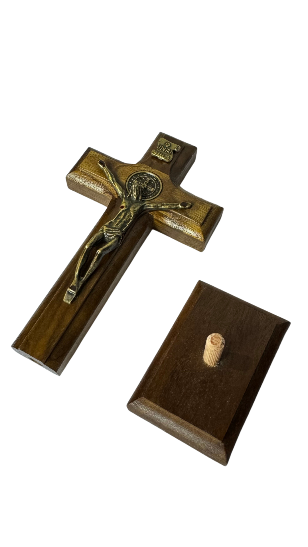 Crucifixo de Mesa São Bento em Madeira