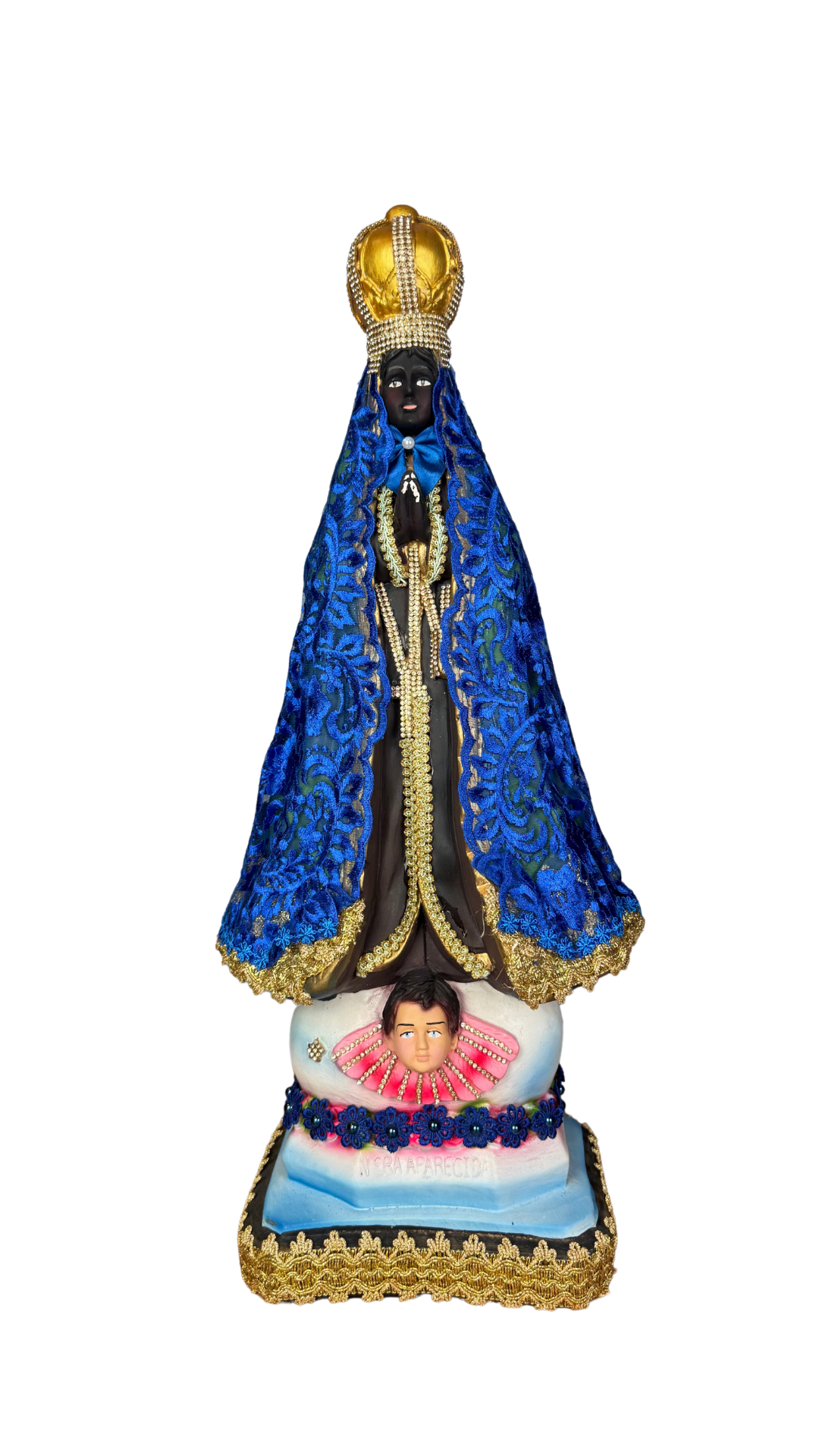 Imagem de Nossa Senhora Aparecida Azul com Coroa