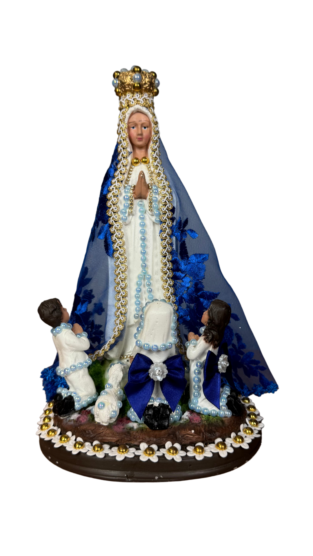 Imagem de Nossa Senhora de Fátima Azul com Pastorinhos