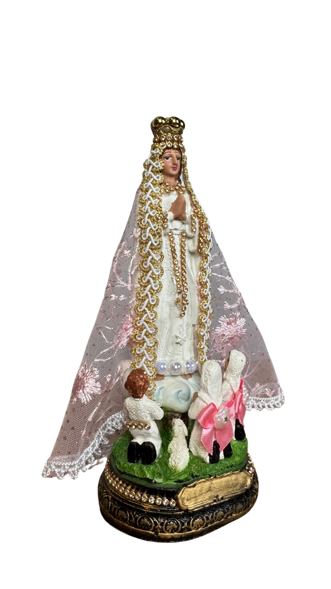 Imagem de Nossa Senhora de Fátima com Pastorinhos e Ovelhinhas