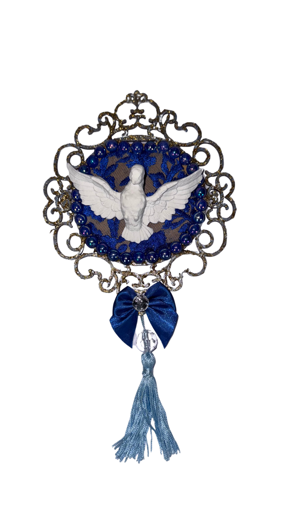 Divino Espírito Santo em MDF Azul Decorado