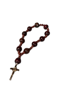 Pulseira Terço Marrom com Crucifixo
