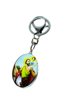 Chaveiro Oval São José com Menino Jesus