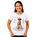 Blusa Nossa Senhora de Fátima com Rosas Cinzas