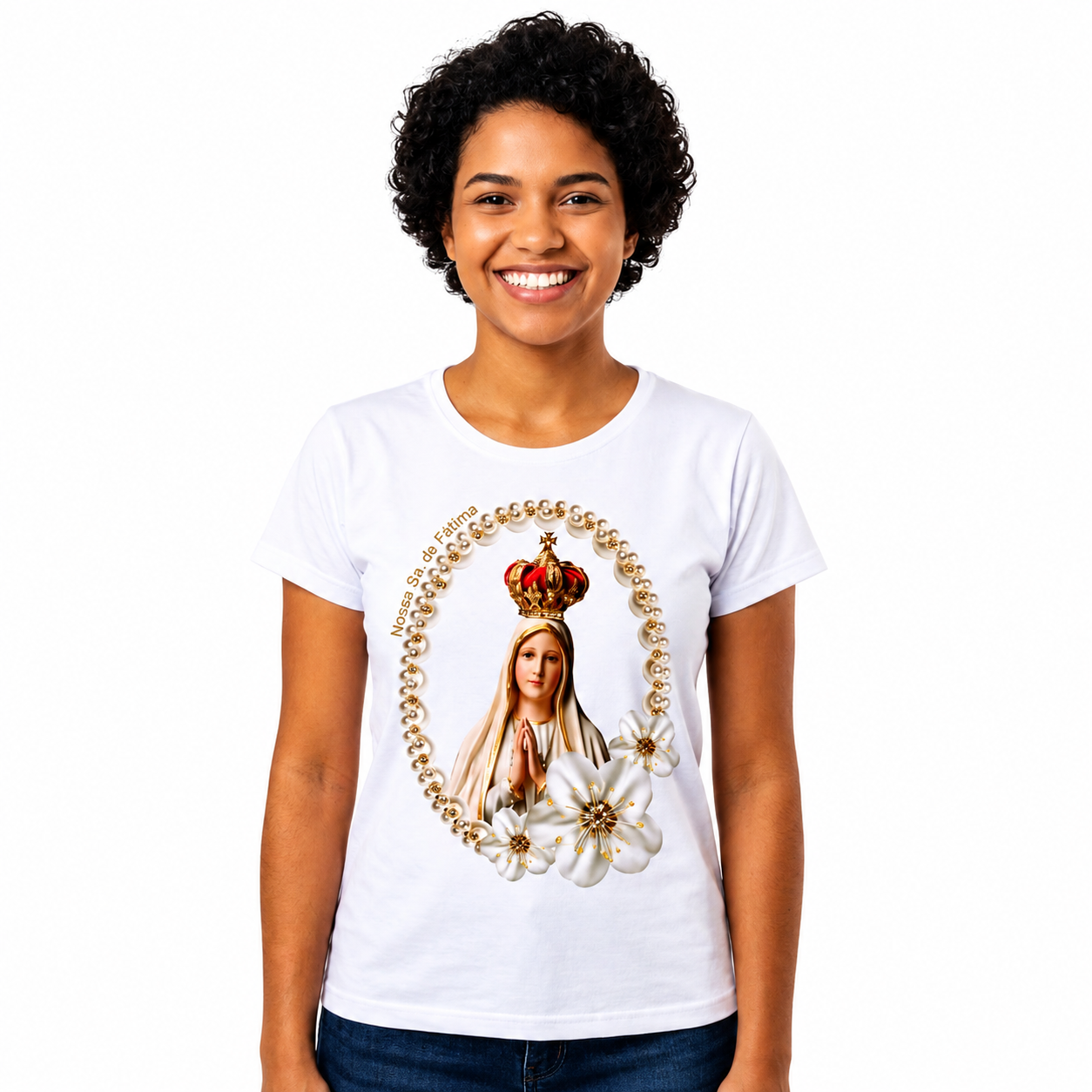 Blusa Nossa Senhora de Fátima Perolada