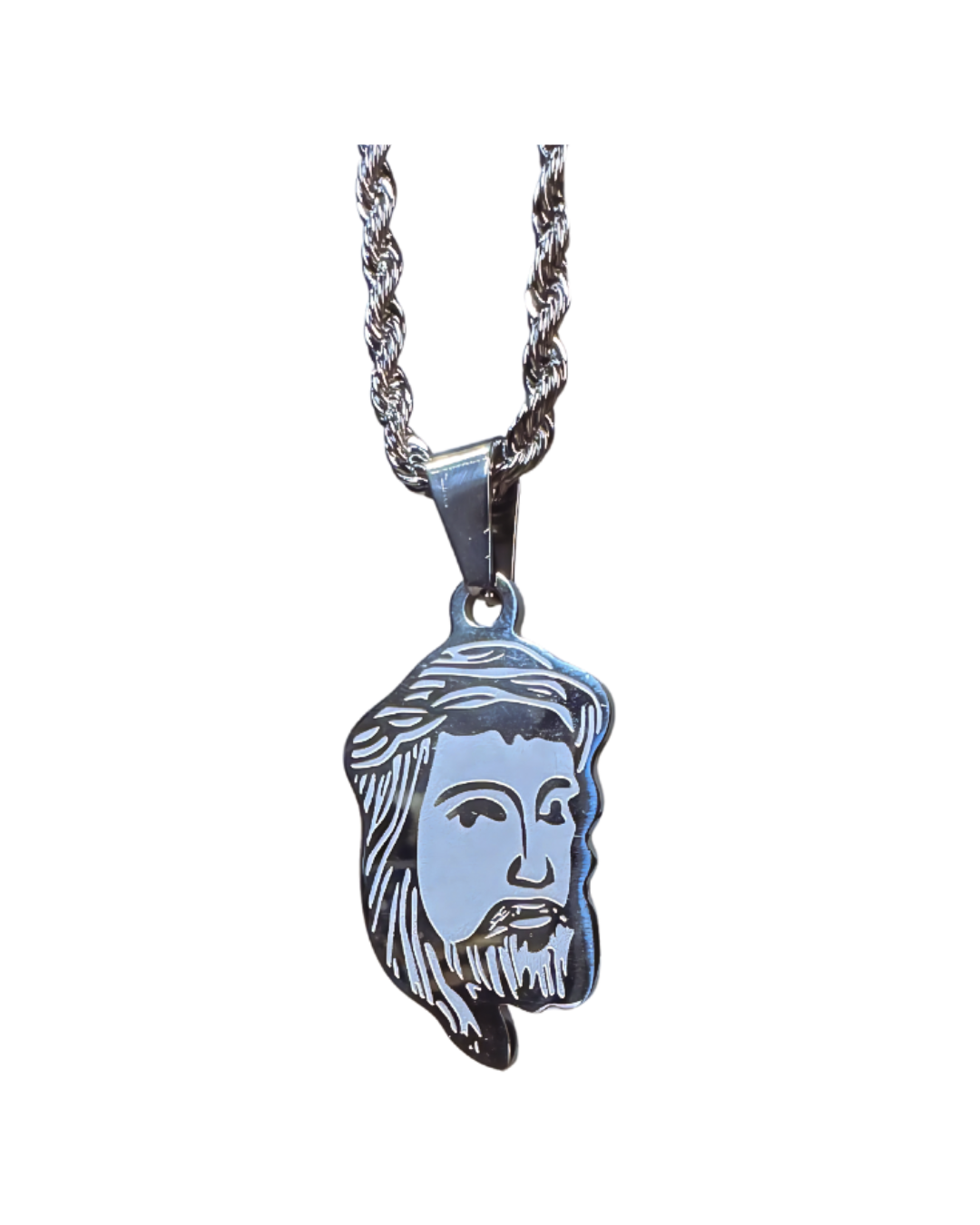Colar Face de Cristo- Aço Cirúrgico